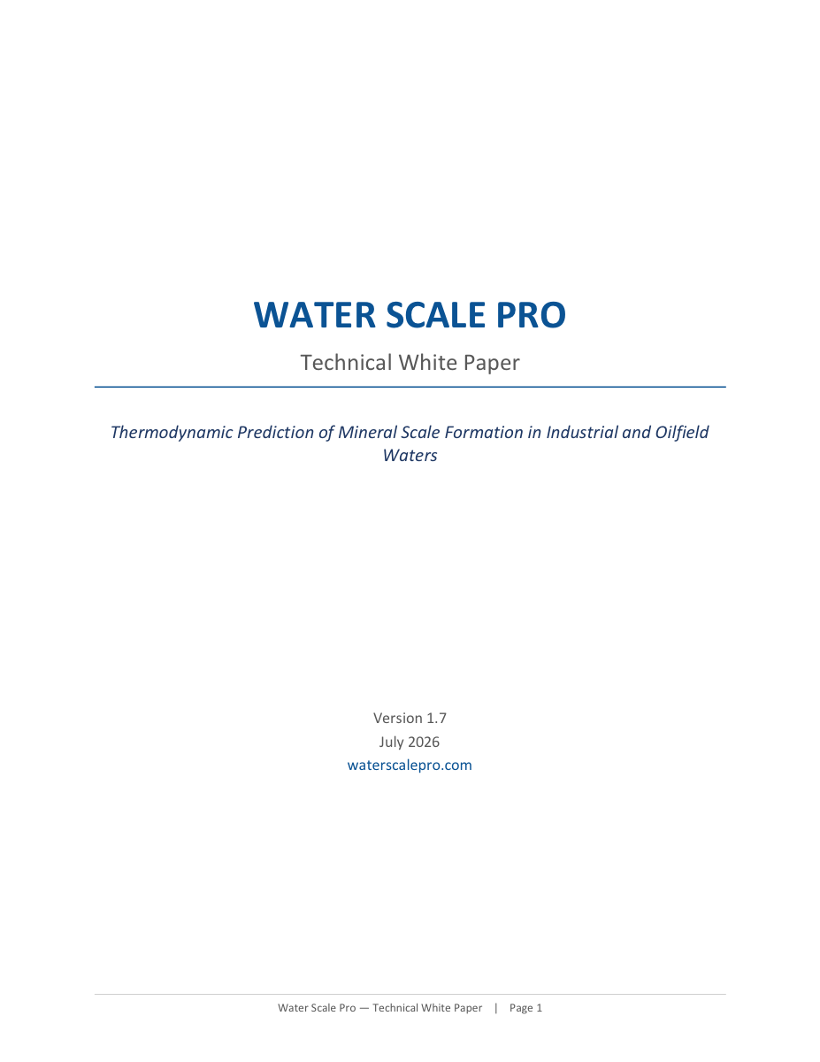 Water Scale Pro Technical White Paper — cover page
